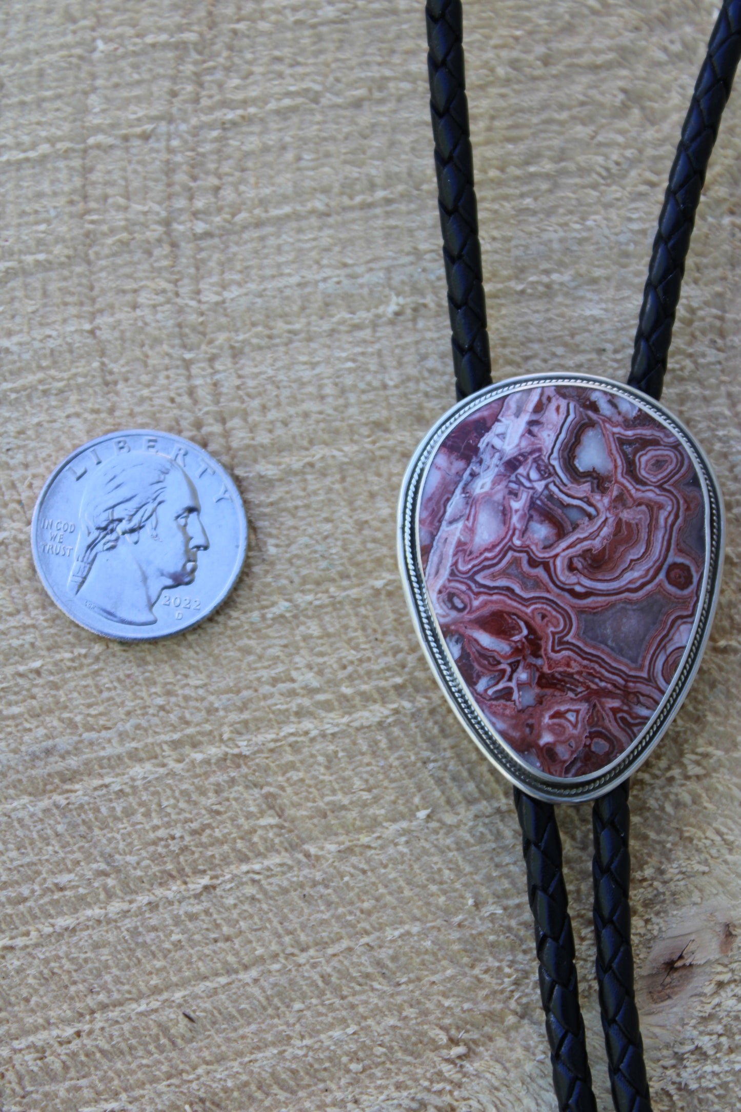 Crazy Lace Agate Bolo Tie