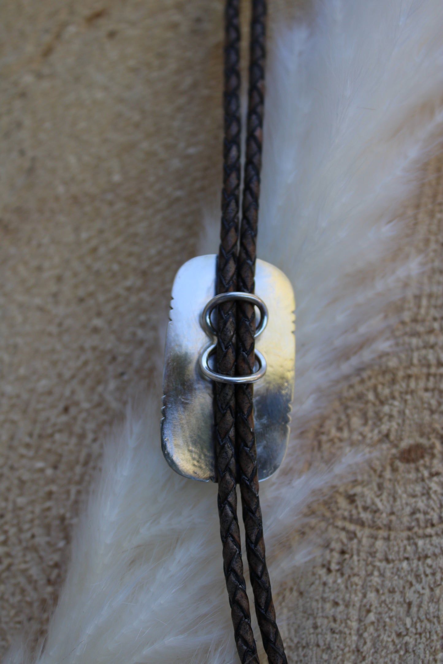 Tiffany Stone Bolo Tie with Nature Cast Tips