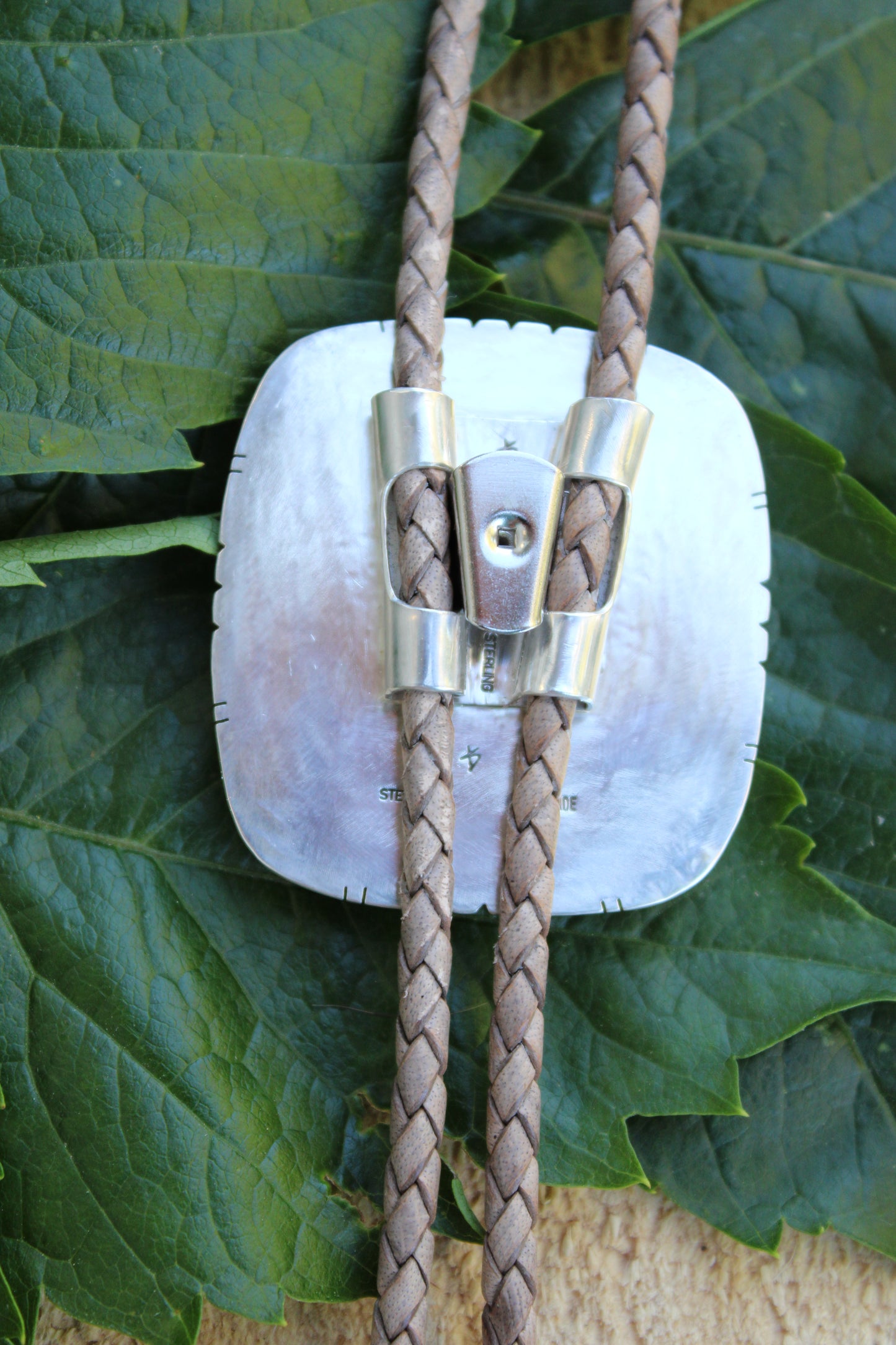 Tuxedo Agate Bolo Tie with Onyx Tips