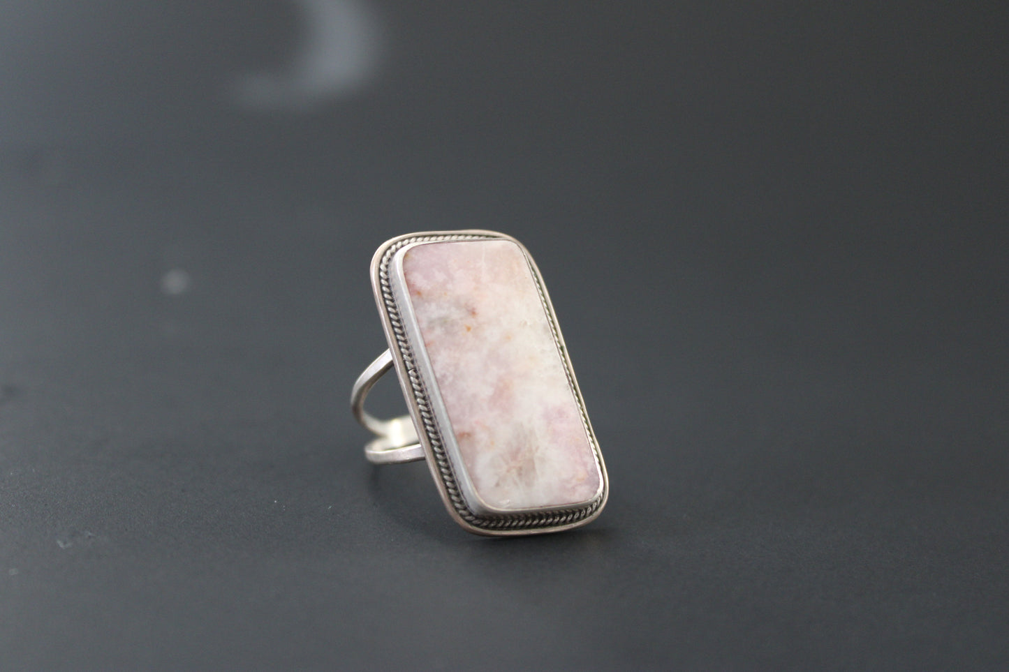 Pink stone ring size 8