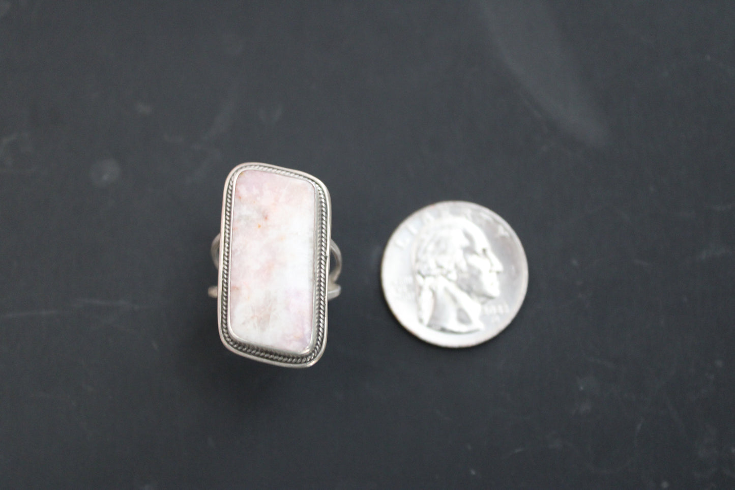 Pink stone ring size 8