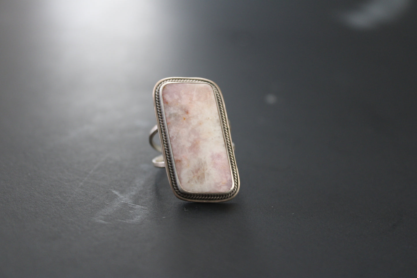 Pink stone ring size 8