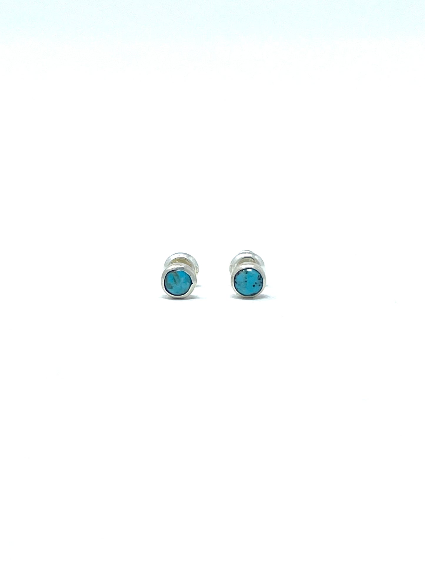 Kingman Turquoise - Stud Earrings 4MM Round