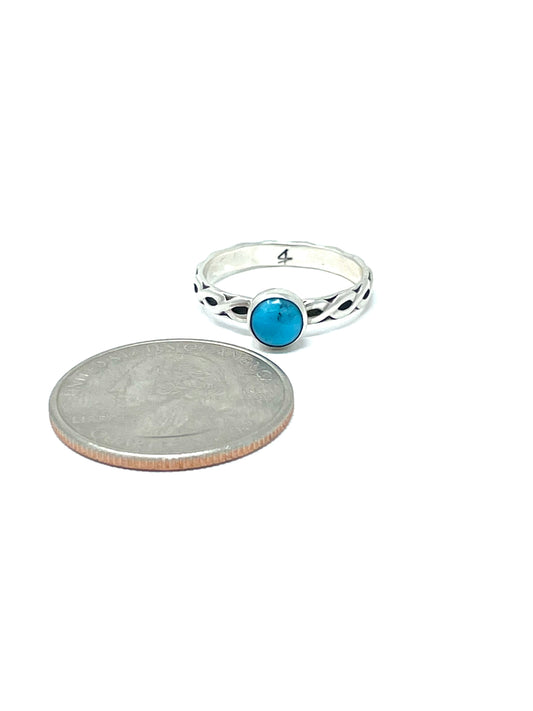 Kingman Round Turquoise Ring