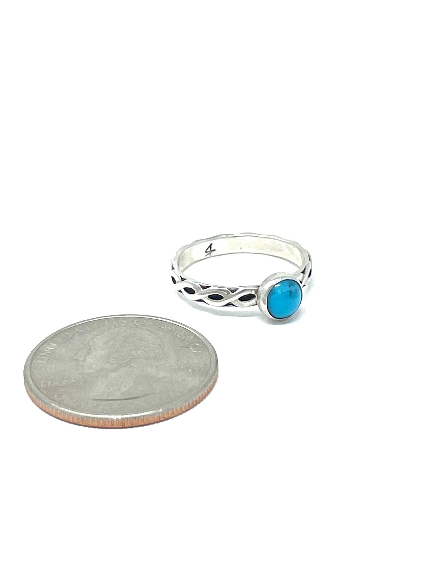 Kingman Round Turquoise Ring