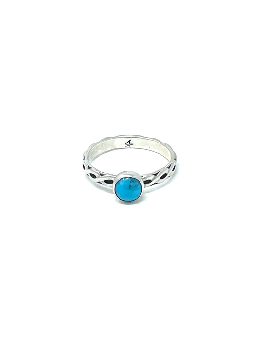 Kingman Round Turquoise Ring