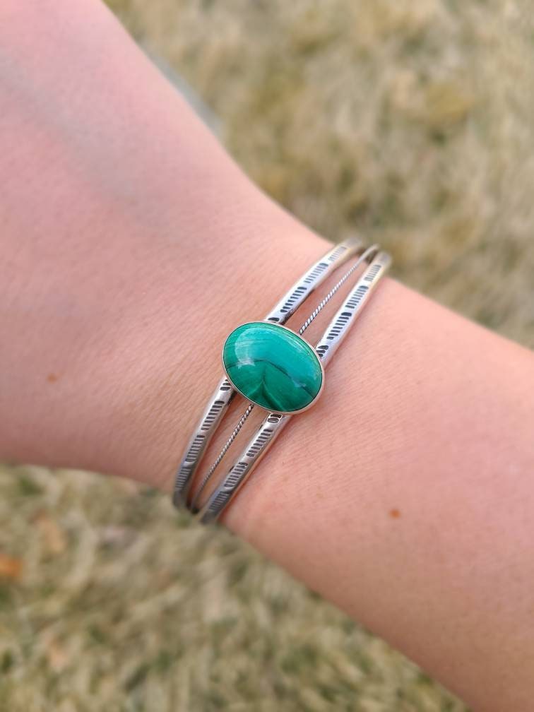 Malachite Mother + Daughter Bracelet Set